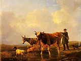 Eugene Verboeckhoven Famous Paintings - Crossing The Marsh